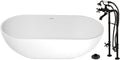 Kingston Brass KRTRS7035266K5 70' Solid Surface Oval Double Ended Freestanding Tub with Faucet Combo and Drain, Oil Rubbed Bronze