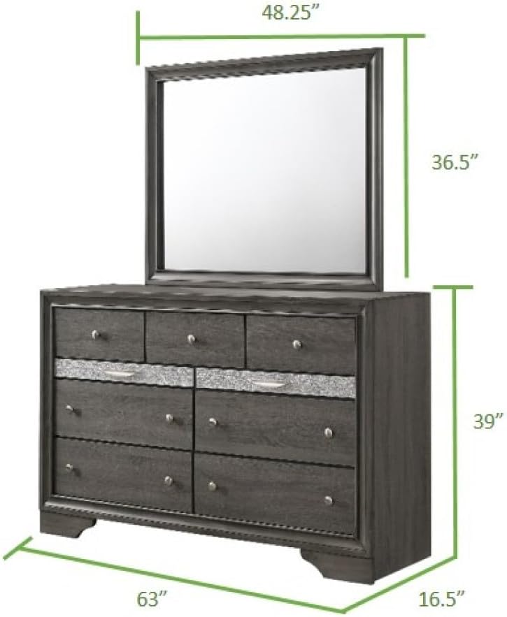 Traditional Gray Wood Queen Size Bedroom Storage Set, 4-Piece Bed Frame with Drawers and Nightstands, Finished in Gray Color