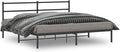 Metal Bed Frame with Headboard Black King Size Platform Bed Frame 76'x79.9' Steel Construction Underbed Storage Space for Bedroom Furniture
