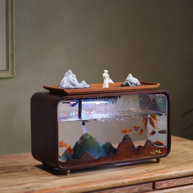 Water Fountains Indoor Desktop Fish Tank Water Ornaments Living Room Modern Office Rockery Decoration Tabletop Fountain