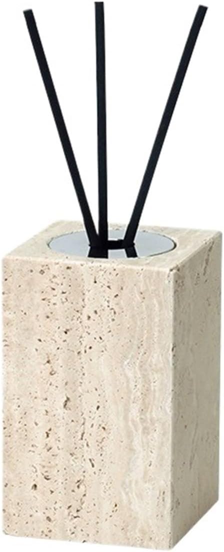 Beige Travertine Bathroom Accessories Set Natural Marble Soap Dispenser Soap Reed Diffuser Vanity Tray Kit Bathroom(Color-10)