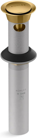 KOHLER K-25322-2MB Bathroom Sink Clicker Drain with Tailpiece & Overflow, Premium Durable Metal, Corrosion Resistant, Vibrant Brushed Moderne Brass
