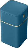 Kitchen Garbage Can Trash Can,Nordic Style Seal Press for Kitchen Bathroom Office Storage Bucket Dustbins Accessories with Lid Garbage Deep Green Deep Blue 15L Wastebasket (Color : Deep Blue)
