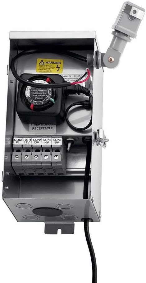 Kichler Contractor Series 300W Transformer in Stainless Steel, Low Voltage Outdoor Power Supply, 15CS300SS