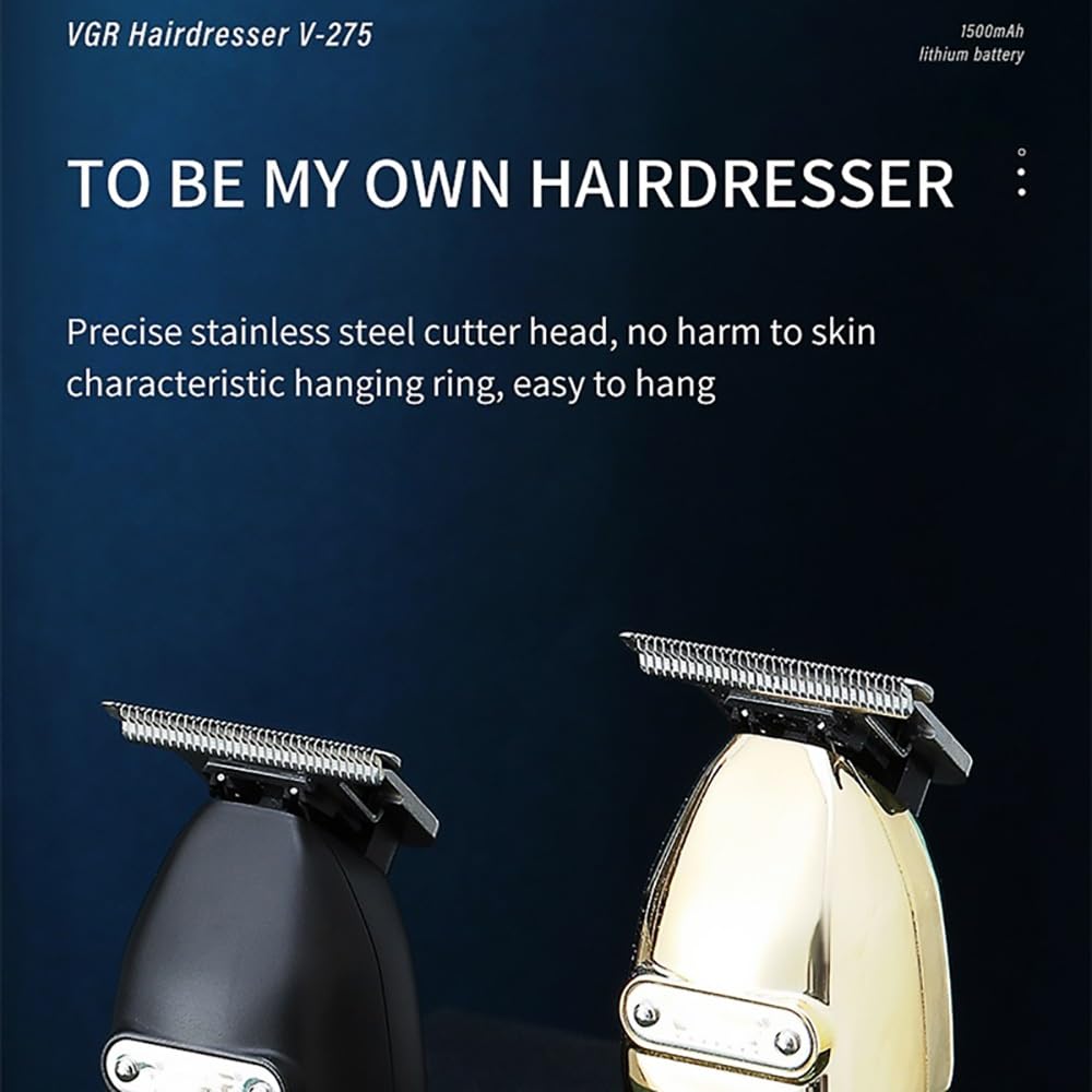 Professional Hair Clippers for Men, Electric Hair Clipper Personal Care High Power Shaver LCD USB Rechargeable Metal Barber Supplie Trimmer for Men, Gold