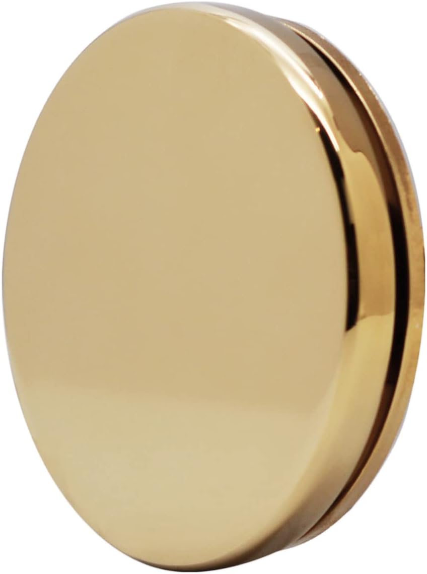 Westbrass A321H-01 14' Brass Bath Waste & Overflow Assembly with Twist & Close Drain Plug and Illusionary Faceplate, Polished Brass