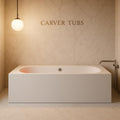 Carver Tubs - Aphrodite 67' - Modern White Freestanding Bathtub With Back Heater - Rectangle Spacious Acrylic Fiberglass Bath Tub With Chrome Drain - Deep Relaxing Soak - 67'L x 31.5'W x 23'H
