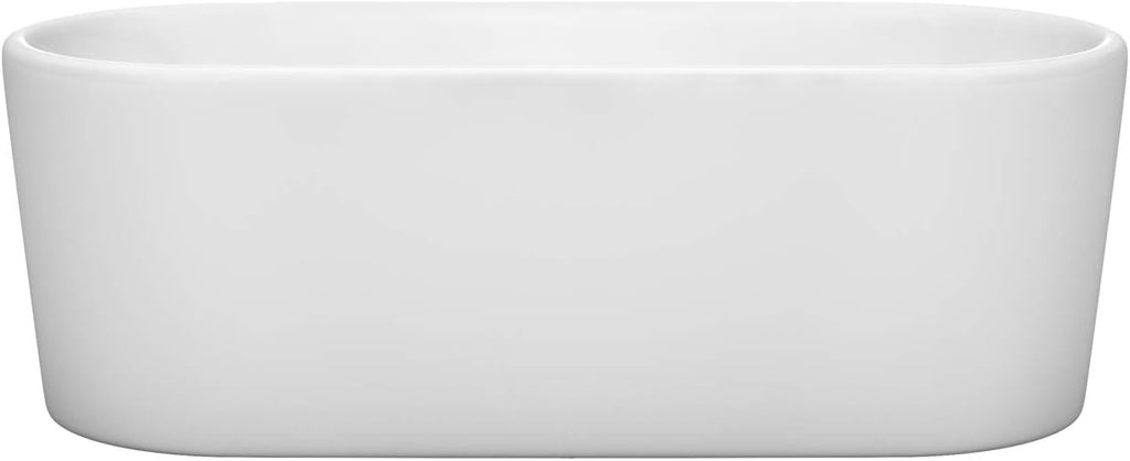 Ursula 67 inch Freestanding Bathtub in White with Polished Chrome Drain and Overflow Trim