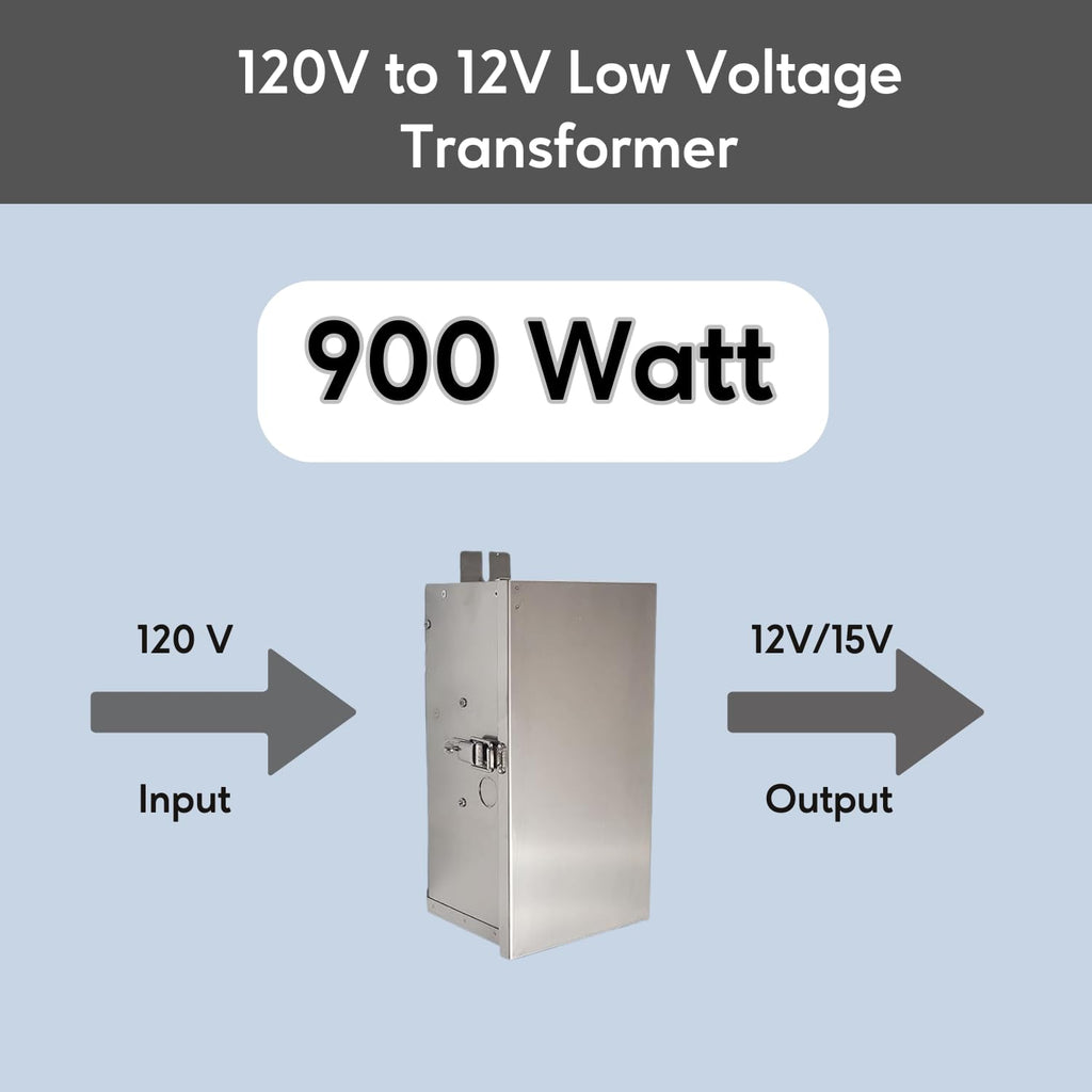 Ironsmith Lighting Products Multi-Tap Wall Mount Low Voltage Transformer - UL/ETL Listed, 12-22 Volt, Transformers for Indoor, Outdoor Lights, Garden Lights, Landscape Lighting - 900 Watt