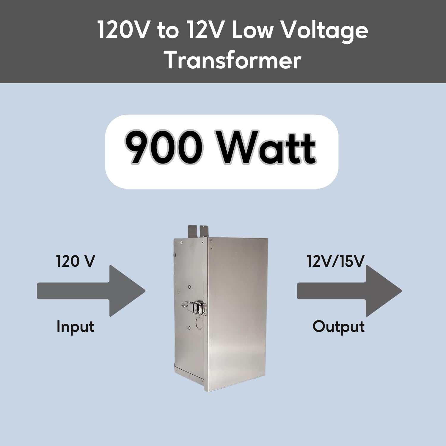 Ironsmith Lighting Products Multi-Tap Wall Mount Low Voltage Transformer - UL/ETL Listed, 12-22 Volt, Transformers for Indoor, Outdoor Lights, Garden Lights, Landscape Lighting - 900 Watt