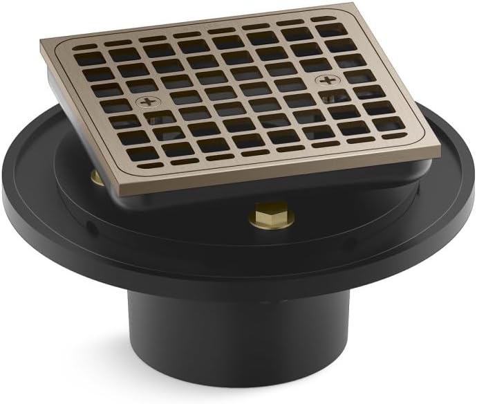 KOHLER K- 22673-BV SQUARE DESIGN TILE-IN SHOWER DRAIN, Vibrant Brushed Bronze