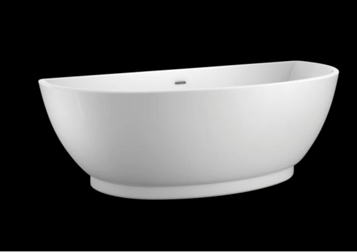 Carver Tubs - Trinity 69' - Modern White Freestanding Soaking Bath Tubs for bathroom, With Chrome Drain - Semicircular Acrylic Fiberglass Spacious Tub - Deep Relaxing Soak - 69'L x 31'W x 23.5'H