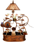 Small Fountain Indoor Copper Flowing Water Fountain Interior Decoration Waterfall Fountain Home Floor Large Waterscape Handicraft Ornaments Tabletop Fountains(A)