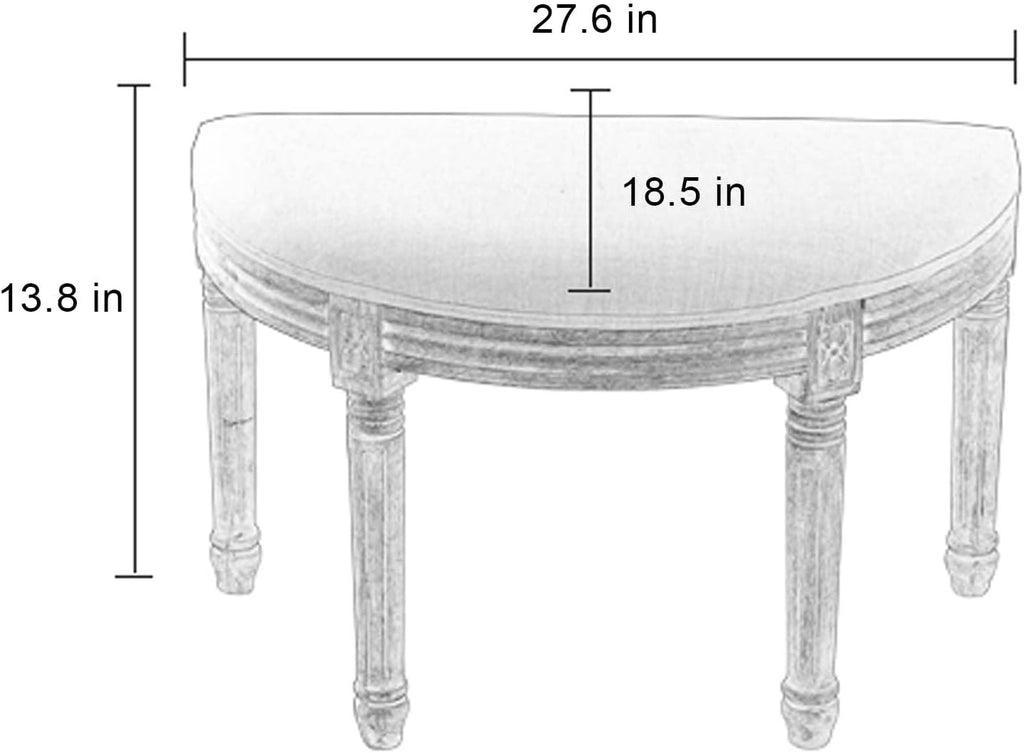 Vintage Piano Stool,Half Moon Bench - Vanity Seat/Dressing Stool/Make Up Chair/Entryway Vintage Bench/French Bench