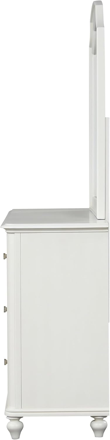 Furniture of America Eryllis Modern Solid Wood 6-Piece Panel Bedroom Set with Louvered Style Headboard, French and English Dovetails, Box Spring Needed, King, Antique White