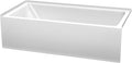 Grayley 60x30x18 Inch Alcove Bathtub in White with Right-Hand Drain and Overflow Trim in Shiny White