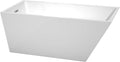 Wyndham Collection Hannah 59 inch Freestanding Bathtub for Bathroom in White with Polished Chrome Drain and Overflow Trim