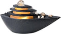 Tabletop Fountain Indoor Tabletop Water Fountain Rotating Ball Waterfall for Home Office Decor(Black)