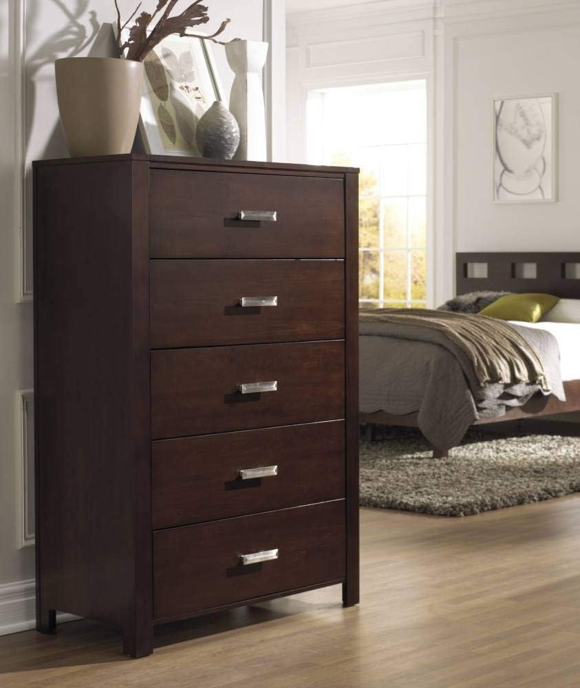 5 Piece King Riva Platform Bedroom Set in Espresso