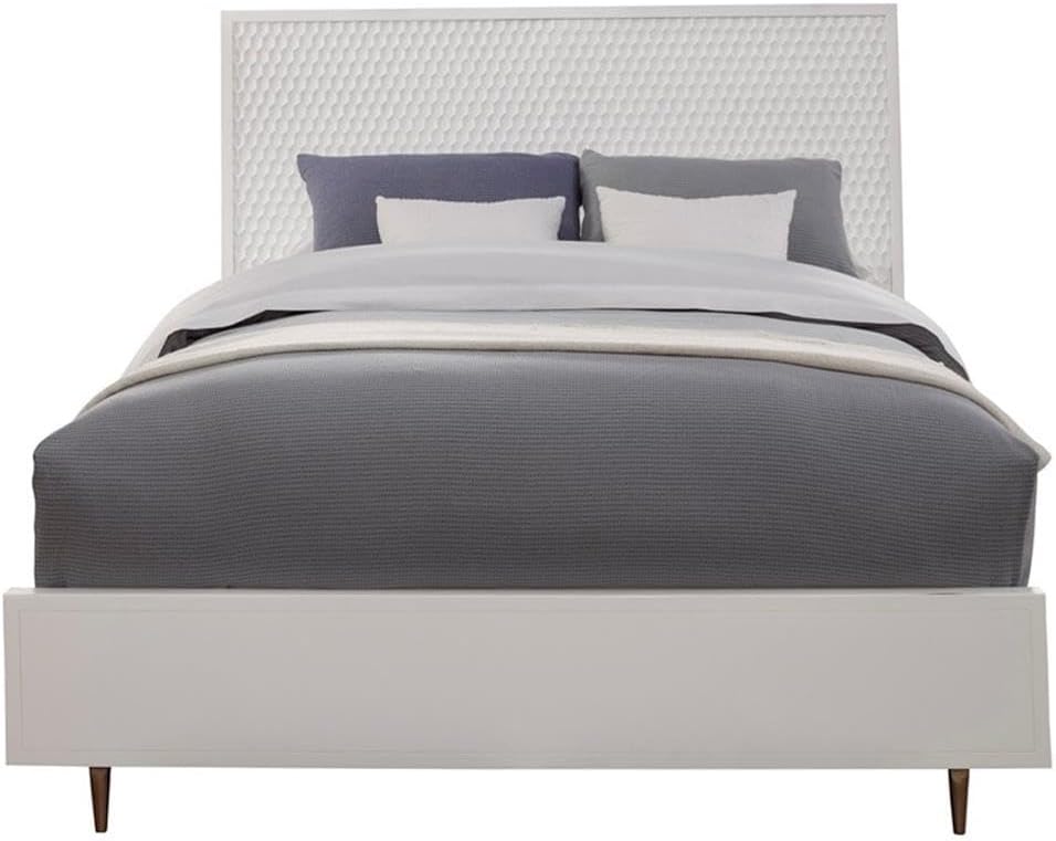 Home Square 2-Piece Set with King Panel Bed & Bedroom Vanity in White