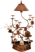 Small Fountain Indoor Copper Flowing Water Fountain Interior Decoration Waterfall Fountain Home Floor Large Waterscape Handicraft Ornaments Tabletop Fountains(D)