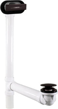 Westbrass D493244LD-4-12 19' Bath Waste Assembly with Tip-Toe Drain Plug and Linear Overflow Faceplate - SCH. 40 PVC, Oil Rubbed Bronze (4-Pack)