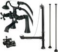 Kingston Brass CCK268MB Vintage Deck Mount Clawfoot Tub Faucet Package, Matte Black