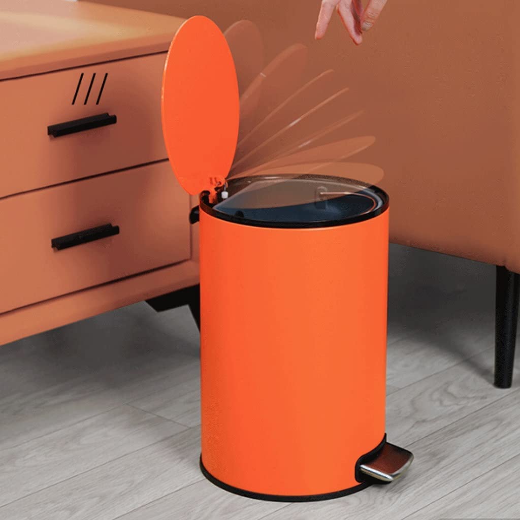 Trash Can Wastebasket Garbage， Step Trash Can with Inner Barrel Garbage Bin with Soft Close Lid, Foot Pedal Garbage Bin for Home Office Container Bins for Bathrooms(Green 9L)