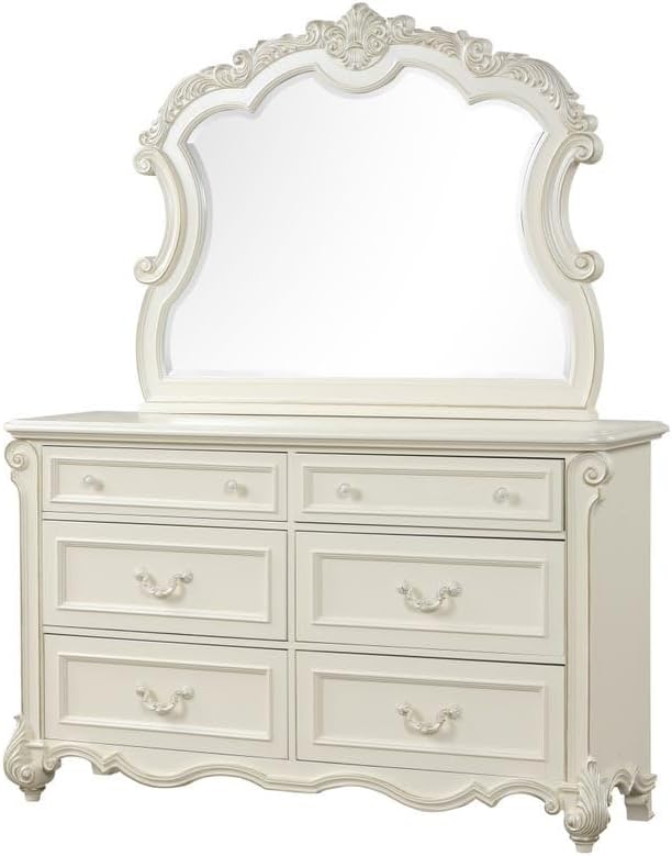 First of a Kind Melrose White King 5 Piece Bedroom Set
