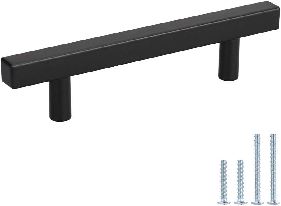 Peaha Case of 50 Black Cabinet Pulls 115mm - PHJ22BK115 Kitchen Drawer Handles Metal Cupboard Hardware for Dresser