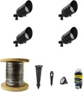 VOLT 12V Brass Fat Boy LED Outdoor Spotlight 4-Pack Expansion Kit (Black) for Low Voltage Landscape Lighting of Yard, Lawn, Garden, Patio, Trees & House