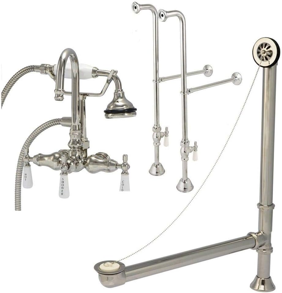 Vintage Tub & Bath Clawfoot Tub Freestanding Gooseneck Faucet Set