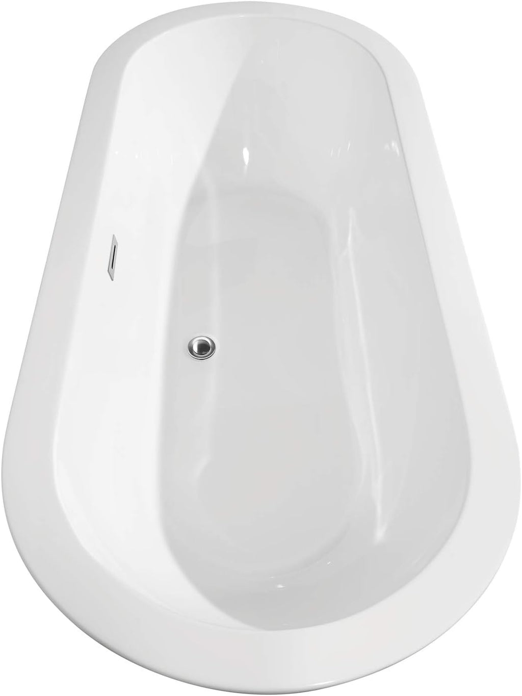 Soho 68 Inch Freestanding Bathtub in White with Polished Chrome Trim and Floor Mounted Faucet in Brushed Gold