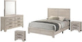 Best Quality Furniture 5 Piece Bedroom Set in Rustic Gray Oak Wood in King