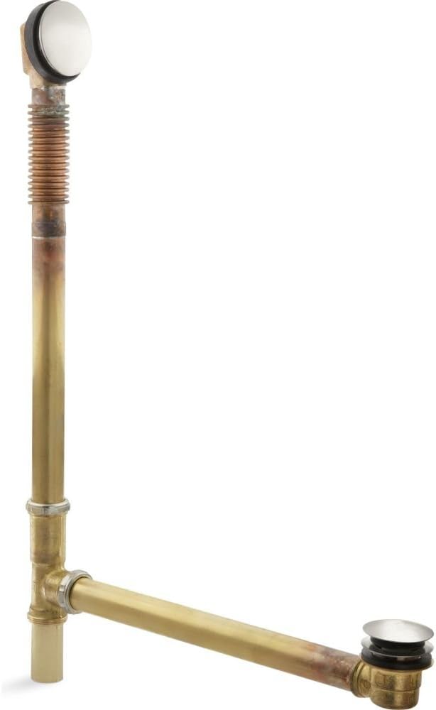 KOHLER K-7265-BN Clearflo Brass Toe Tap Bath Drain, Vibrant Brushed Nickel