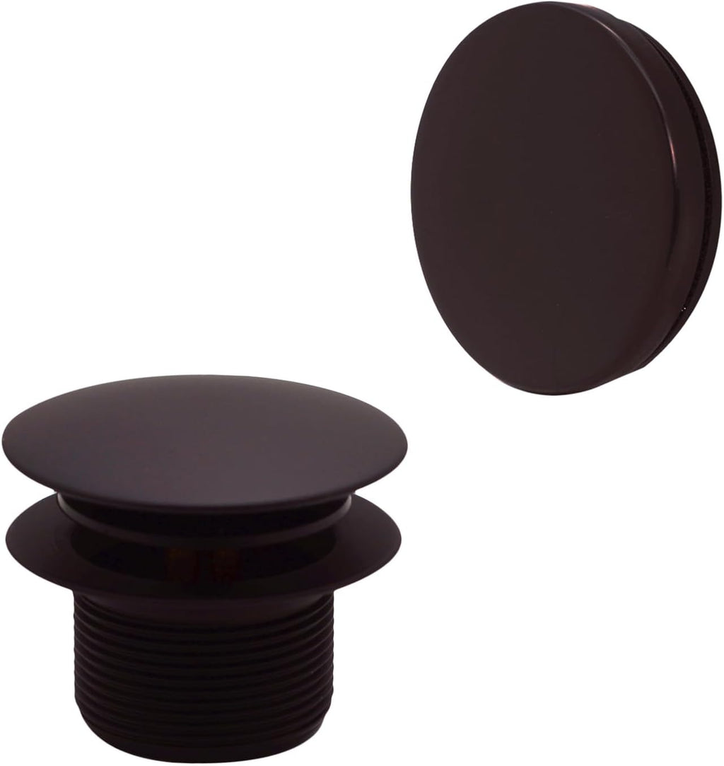 Westbrass A326HBJ-12 25' Brass Bath Waste & Overflow Assembly with European Tip-Toe Drain Plug and Illusionary Faceplate, Oil Rubbed Bronze