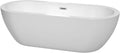 Soho 72 inch Freestanding Bathtub in White with Polished Chrome Drain and Overflow Trim