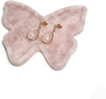 Natural Marble Tray Butterfly Shape Vanity Trays, Jewelry Trays Holder Dish for Bathroom Countertop Home Decor Gift L Pink