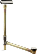 KOHLER 7271-BN Clearflo Slotted Overflow Brass Bath Drain with Toe-Tap Stopper, Above- or Through-the-Floor Installation, Vibrant Brushed Nickel