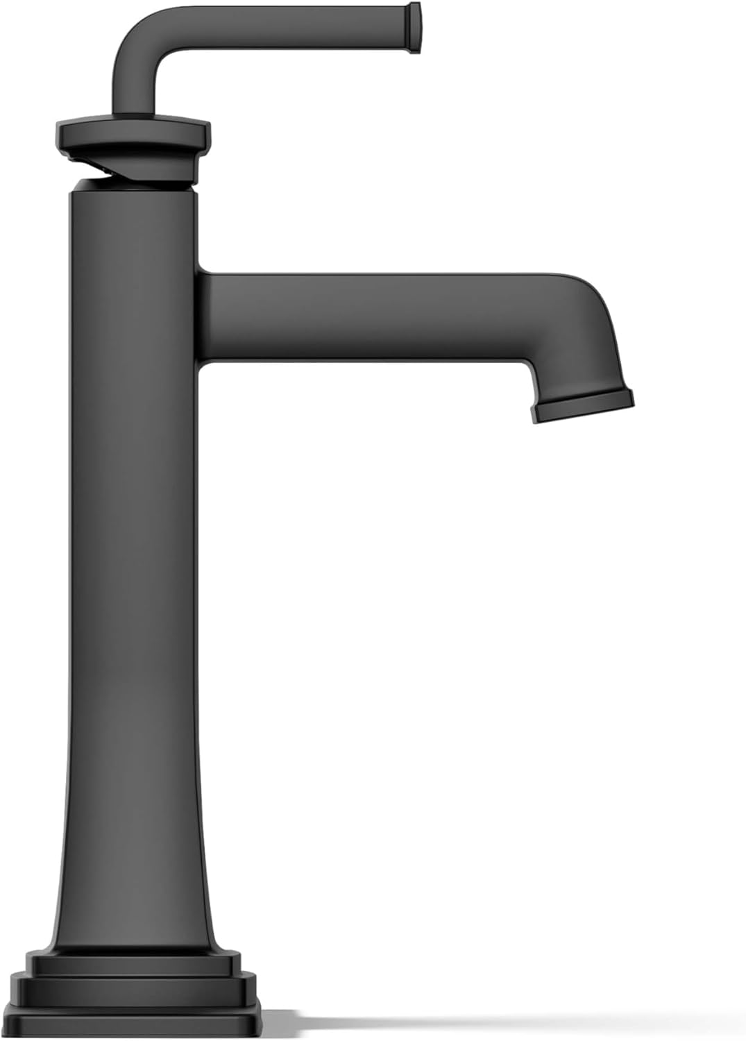 KOHLER K-26430-4K-BL Riff Tall Single-Handle Bathroom Sink Faucet, 1.0 GPM, Single-Hole, Modern Classic Design, Matte Black