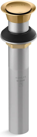 KOHLER K-33151-2MB Bathroom Sink Clicker Drain w/o Overflow, Premium Metal, Corrosion Resistant, Vibrant Brushed Moderne Brass