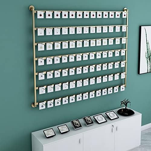 Wall Mounted Jewelry Organizer - 80x120CM Black Metal Holder with Necklace Hooks - Space-Saving Closet Storage for Accessories and Display - Stylish Hanging Design
