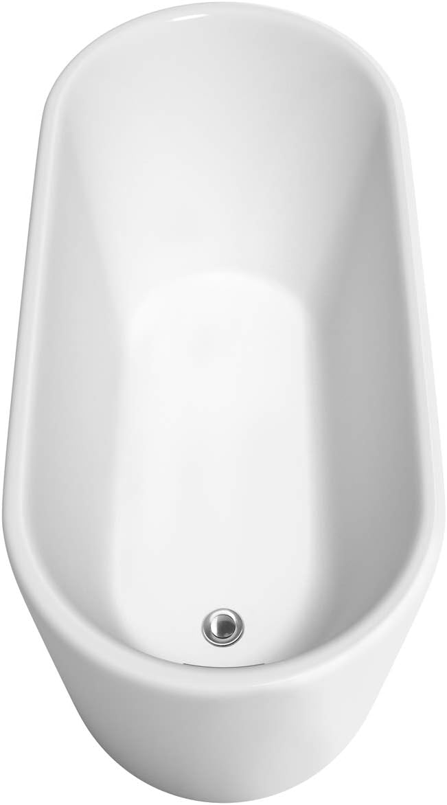 Ursula 59 inch Freestanding Bathtub in White with Polished Chrome Drain and Overflow Trim