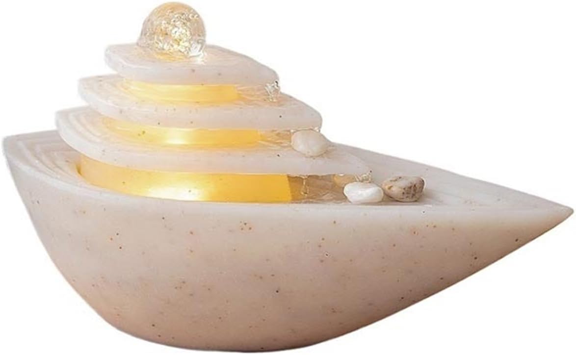 Tabletop Fountain Indoor Tabletop Water Fountain Rotating Ball Waterfall for Home Office Decor(Beige)