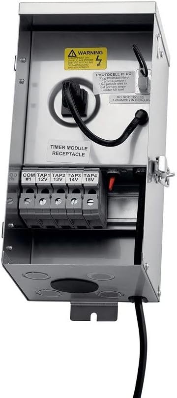 Kichler Contractor Series 300W Transformer in Stainless Steel, Low Voltage Outdoor Power Supply, 15CS300SS