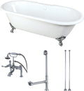 Kingston Brass KCT7D663013C1 Aqua Eden Tub with Faucet Drain and Lines Combo 66' (L) x 30' (W) x 19-1/8' (H) Polished Chrome
