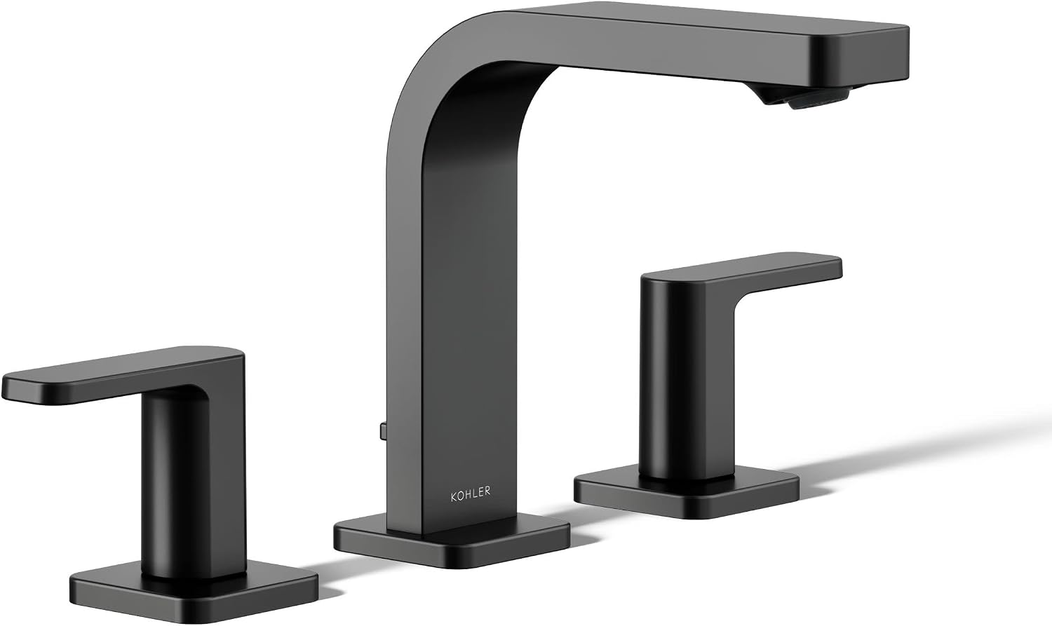 Kohler K-23484-4K-BL Parallel Widespread Bathroom Sink Faucet, 1.0 GPM, Lever Handles, Matte Black
