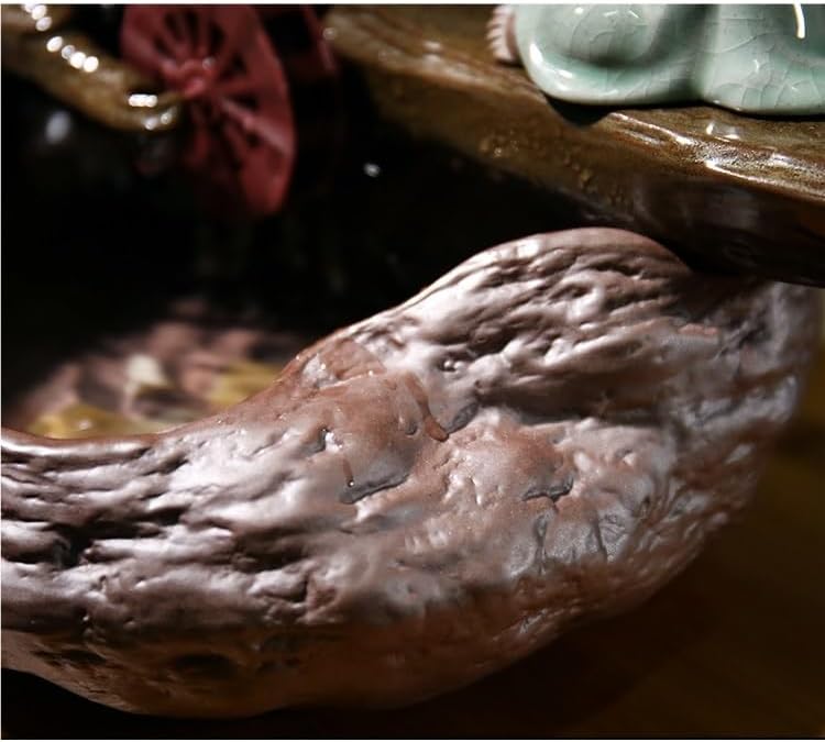Tabletop Fountains Chinese Style Water Ornaments Circulating Water Flow Desktop Fountain Office Desktop Atomizing Humidifier Indoor Tabletop Water Fountain(B)