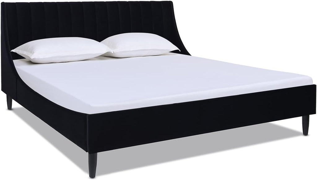 Jennifer Taylor Home Aspen Vertical Tufted Modern Headboard Platform Bed Set King