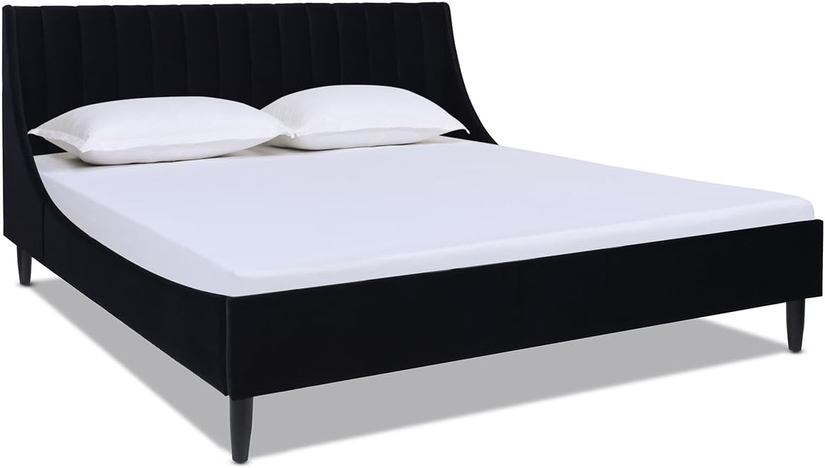 Jennifer Taylor Home Aspen Vertical Tufted Modern Headboard Platform Bed Set King